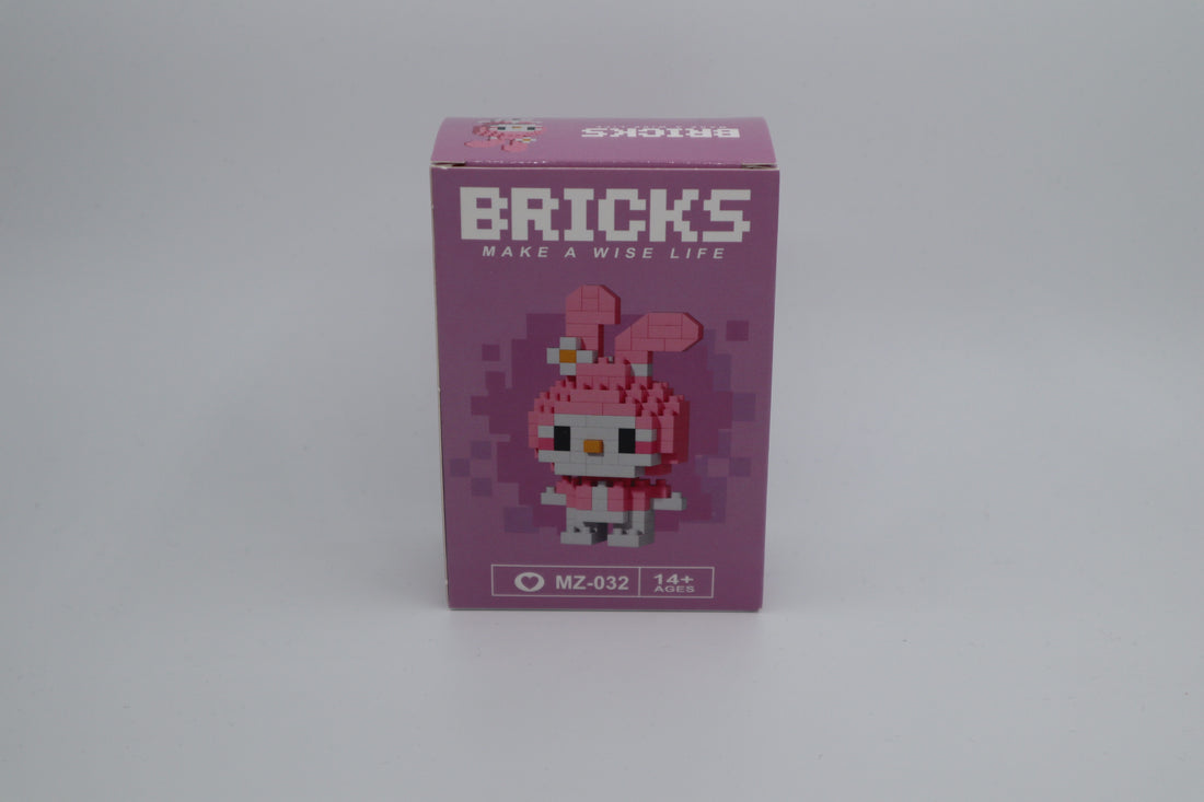 Brick Pembe Tavşan Yapı Blokları Figürü