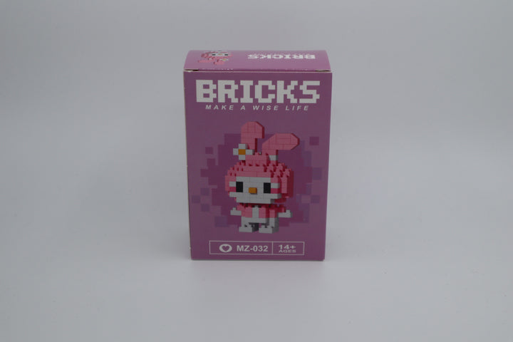 Brick Pembe Tavşan Yapı Blokları Figürü