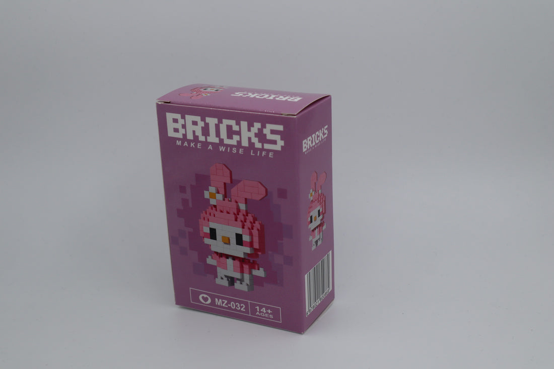 Brick Pembe Tavşan Yapı Blokları Figürü